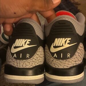 Jordan Kids Black and Gray Air Sneakers with Elephant Print 5Y